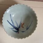Japanese Blue White Sauce Bowl Trinket Dish Scalloped Edge Made In Japan Vtg