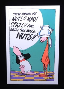 Vtg 1993 Opus n Bill FRIENDSHIP Driving Me Nuts Greeting Card+Envelope FREE SHIP - Picture 1 of 3