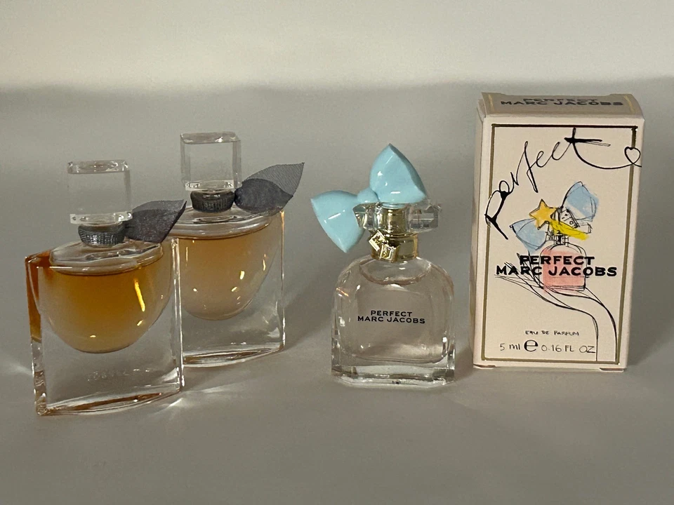 Perfume Marc Jacobs Perfect EDP Mini .16 OZ con caja + 2 La Vie est belle Mini a granel Foto 1 de 2