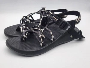 Chaco ZX 3 klassische Zehenschlaufen-Sandale Wandern schwarz weiß Riemchen Größe 9 Damen - Bild 1 von 7
