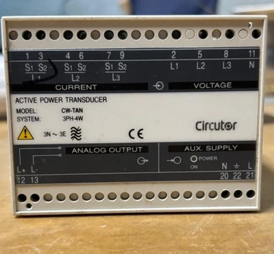 Active Power Transducer Circutor CW-TAN 5A 300V 4-20mA - Image 1 of 2