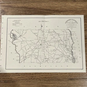 Antike Karte von Chester County, South Carolina von 1825 (nachgedruckt 1980) 16”x11” - Bild 1 von 10