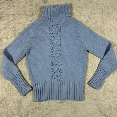 Винтажный Y2K ограниченного свитер маленький синий шерсти коренастый трикотажа водолазка Apres лыж - Изображение 1 из 4
