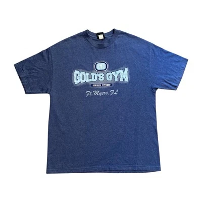 Vtg Gold's Gym Mens Serious Fitness Blue Cotton T-Shirt Florida Size XL - Image 1 of 4