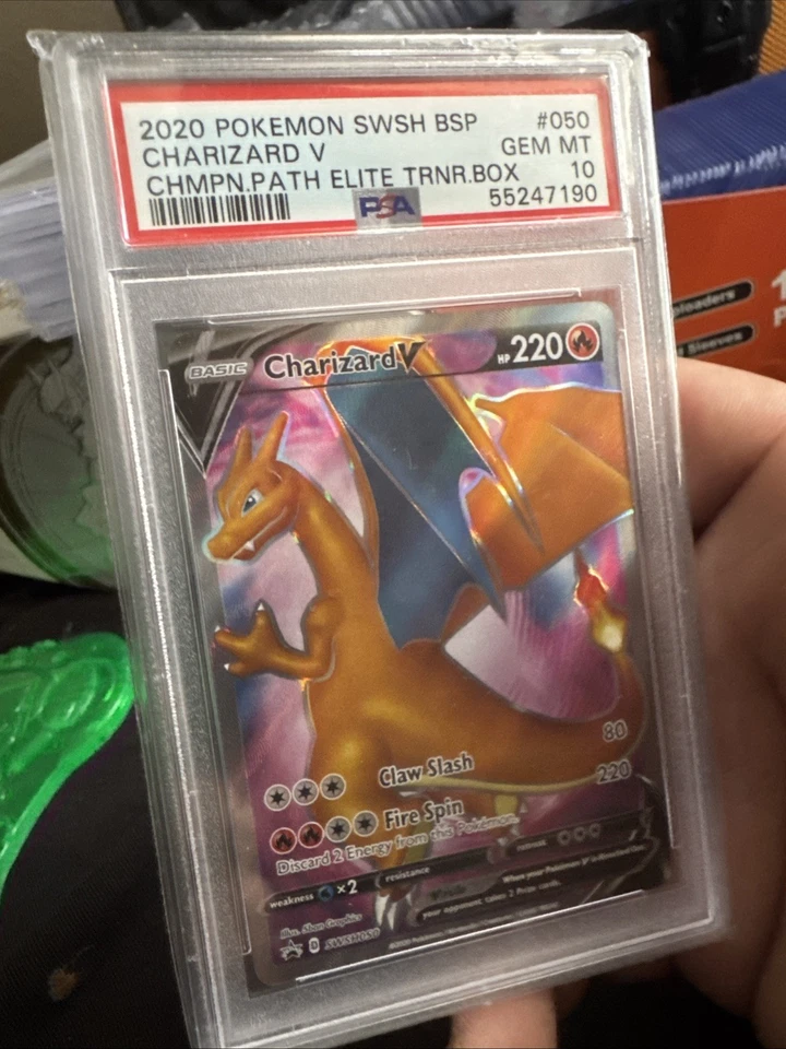 Champion’s Path French Dracaufeu Charizard V SWSH050 Promo PSA 10 Gem Mint - Image 1 of 3