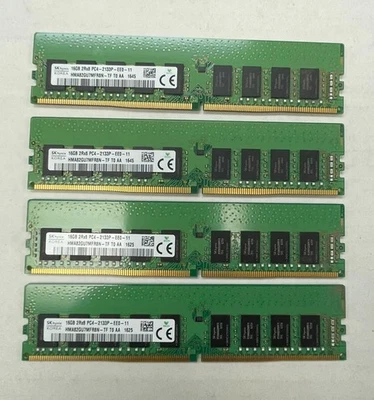 64GB (4x16GB) DDR4 PC4-17000P-R ECC Reg Memory RAM Dell Compatible SNP7XRW4C/16G - Image 1 of 2