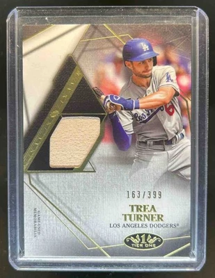 2022 Topps Tier One Trea Turner Relics Design B Bat #163/399 Dodgers - Image 1 of 2