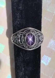Sterling Jostens Plum Purple Linde Star Class Ring Sz 8 Glen Burnie HS Maryland - Picture 1 of 9