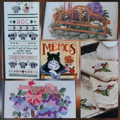 Family Tree Sampler Garden Bench Strawberry Christmas Counted Cross Stitch Chart - Image 1 of 4