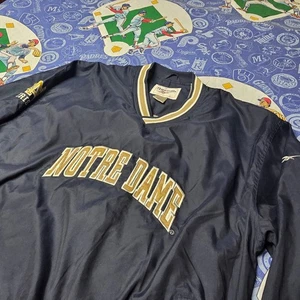 Vintage Notre Dame Fighting Irish Pullover Jacke Windbreaker Herren XL Reebok NCAA - Bild 1 von 7