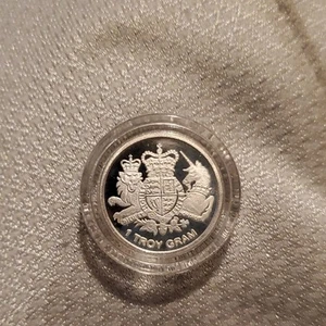 2021 Silver 2 Pound LION & UNICORN Great Britain 1 gram .999 Fine Queen's Beast - Picture 1 of 2