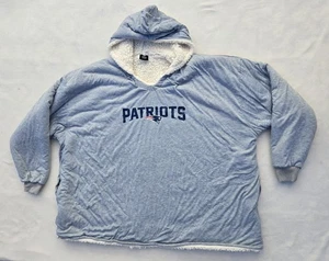 New England Patriots Hoodie Blanket Sherpa Lined Gray NFL Football Oversized - Picture 1 of 12