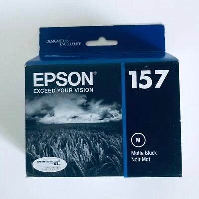 2018 Epson 157 Matte Black UltraChrome K3  Ink Cartridge (T157820) Genuine - Image 1 of 4
