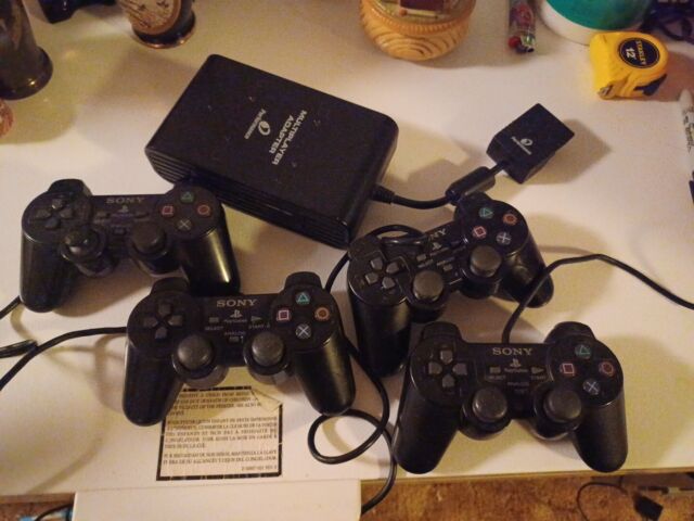 NEW MULTI TAP 4 Player Adapter + DVD Remote + Vertical Stand Large FAT PS2  #R3