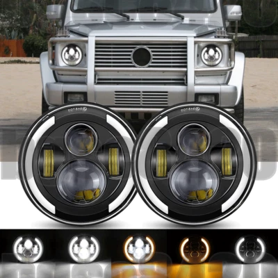 Faros LED de 7 pulgadas para Mercedes Benz G500 G55 AMG 2002 2003 2004 2005 2006 Foto 1 de 4