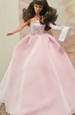 OOAK BABY PINK GOWN FASHION ENSEMBLE for BARBIE w/ SHOES GLOVES & JEWELRY - Image 1 of 4