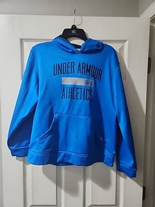 Under Armour Boys Sweatshirt Pullover YXL Blue Hooded - Picture 1 of 4