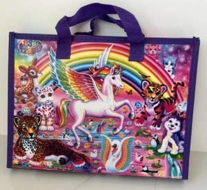 Lisa Frank Trifold Binder Unicorn Tiger School Art Portfolio Handles 10x13 EUC - Picture 1 of 14