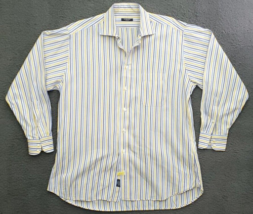 Camicia abito Burberry London da uomo taglia 16R polsino a righe made in USA