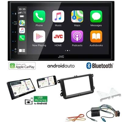 JVC Autoradio Apple CarPlay Android für Skoda Rapid ab 2012 schwarz ohne Canbus - Bild 1 von 4