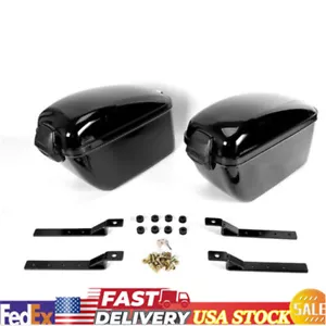 For Honda Fury Shadow Motorcycle Hard Trunk Saddle Bag Luggage Cruiser Black NEW - Picture 1 of 13