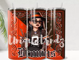 Chicana Cleveland Football Fan Straight 20oz Tumbler Insulated Stainless Steel - Picture 1 of 1