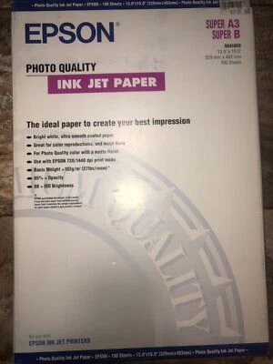 Epson S041069 Super A3 suier B Photo Paper 100 Sheets  new sealed ink jet papers - Image 1 of 3