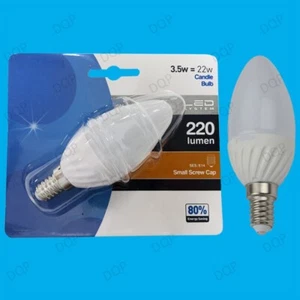 4x 3.5W (=22W) LED Chandelier Candle Light Bulb, SES, E14, Small Screw Lamp - Picture 1 of 3