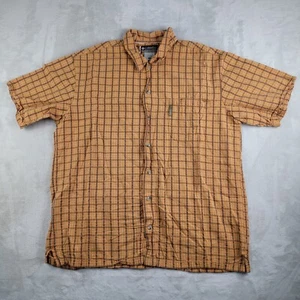 Columbia XCO Mens XL Burnt Orange Brown detail Button Front Short Sleeve Shirt - Picture 1 of 5