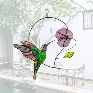 Sun Catcher Stained Outdoor Indoor Acrylic Hummingbird Window Hanging Ornament - Picture 1 of 7