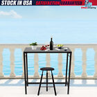 Outdoor Bar Table 47'' Patio Table Pub Height Dining Table W/ Waterproof Top Usa