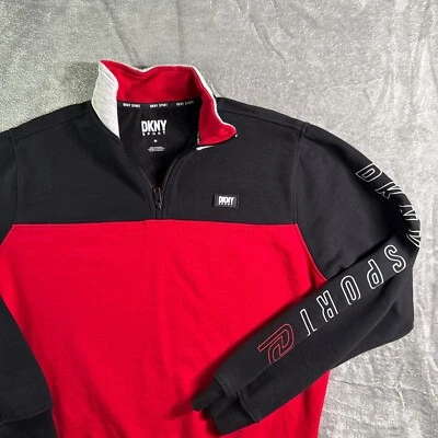 Sudadera Pullover Deportiva DKNY Cuarto Cremallera Bloque de Color Ropa Activa M Foto 1 de 4