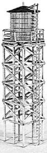 Campbell Scale Model # 453 Water Tower 1-5/8" 4.2cm Square HO - Picture 1 of 1