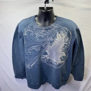 Gap Mens Sweatshirt Crew Eagle & Wind Blue Graphic Vintage 100% Cotton XXL - Picture 1 of 9