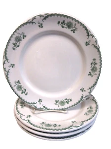 4 Shenango GREEN CHARDON ROSE Dinner PLATES, 9 3/4" Restaurant Ware Set 2 - Picture 1 of 3