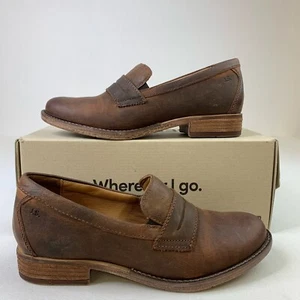 Josef Seibel Womens Sienna Penny Loafer Camel Distressed Slip-On Shoes Sz 7/38 - Picture 1 of 14