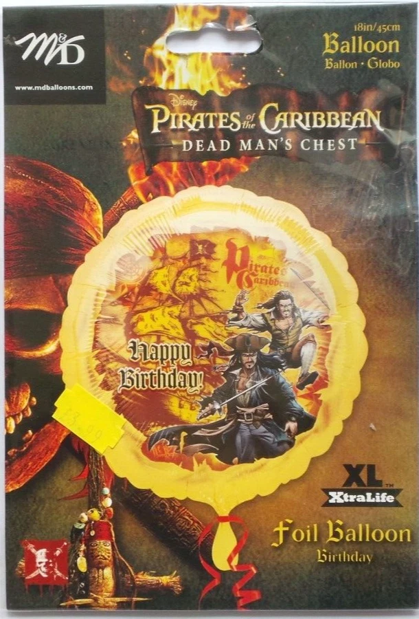 Anagram Helium Foil Balloon 18" Pirate of the Caribbean Dead Mans Chest Birthday - Image 1 of 1