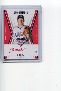 2019 Stars and Stripes 18U Team Signatures Jacob Meador Red Ink Auto 8/10