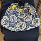 Vera Bradley “Starry Night” Blue 21” Quilted Tote Bag Braided Rope Handle 
