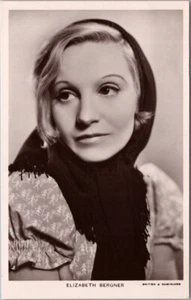 Vintage ELIZABETH BERGNER Photo RPPC Postcard Austrian-British Movie Actress - Picture 1 of 2