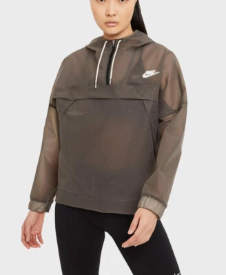 Nike Translucent Anorak Rain Coat Jacket Clear Earth Day Speckled Hoodie M - Image 1 of 4