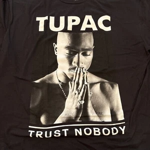 Tupac Shirt Men’s 2XL XXL Black 2PAC Trust Nobody Cotton Tee Rap Hip Hop New - Picture 1 of 11