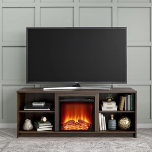 Fireplace TV Stand for TVs Up To 65" Entertainment Center Furniture Open Storage - Picture 1 of 11