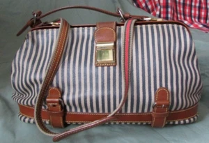 HOLDING HORSES Anthropology Leather Striped Shoulder Bag Purse - Picture 1 of 6