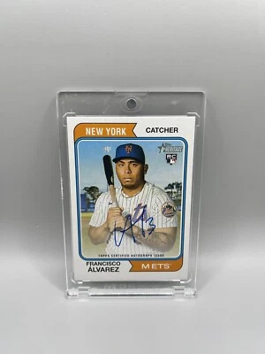 Francisco Alvarez 2023 Topps Heritage Real One Rookie Auto W/ Mag Mets - Image 1 of 2