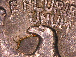 1968 US Quarter No Mint Mark Double Die Reverse with missing layers - Bild 1 von 17