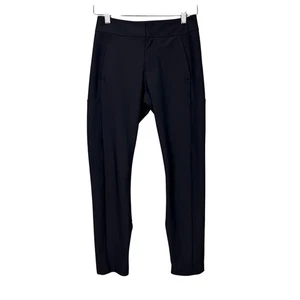 Athleta Stellar Trouser Black Mid-Rise Stretch Zip Ankle Work Pants size 2 XS - Picture 1 of 10