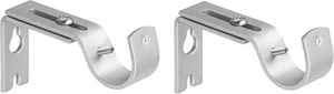 Amazon Basics Heavy Duty Curtain Rod Bracket Hooks for 1" Rod Set of 2 Silver - Picture 1 of 5