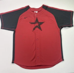 Maglia vintage Houston Astros Nike uomo L retro rosso mattone con bottoni ricamati - Foto 1 di 7