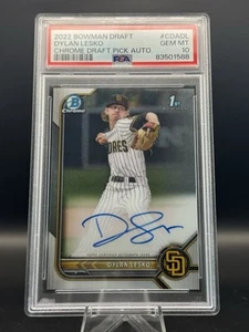 Dylan Lesko 2022 Bowman Draft Chrome 1st First Auto PSA 10 Rays - Picture 1 of 2